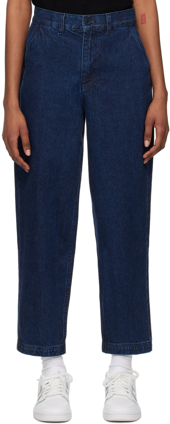 Navy Tapered Jeans