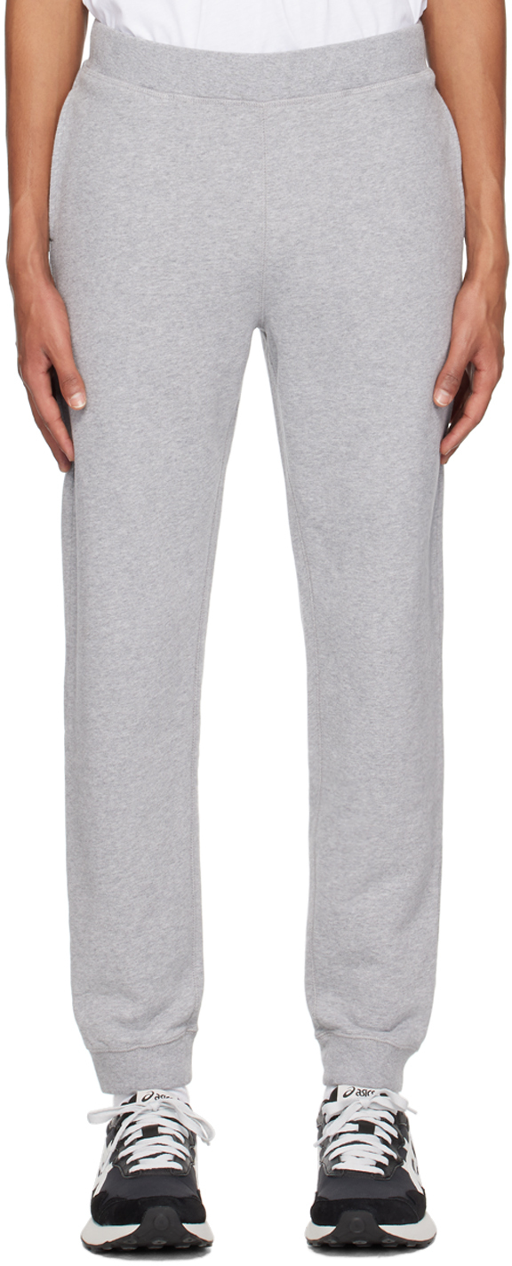 Shop Sunspel Gray Slim-fit Track Pants In Gyaa Grey Melange