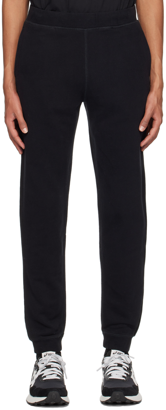 Shop Sunspel Black Slim-fit Track Pants In Bkaa Black