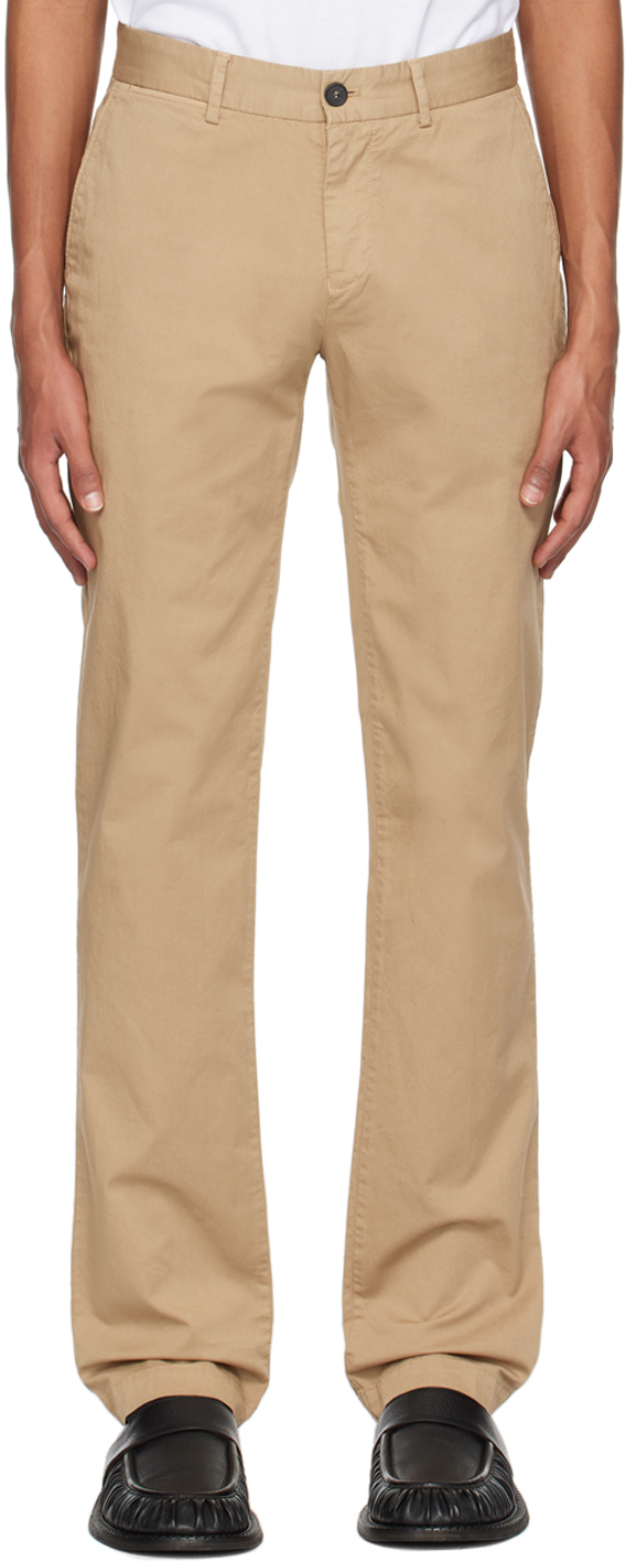 Sunspel Tan Garment-dyed Trousers In Whac Stone