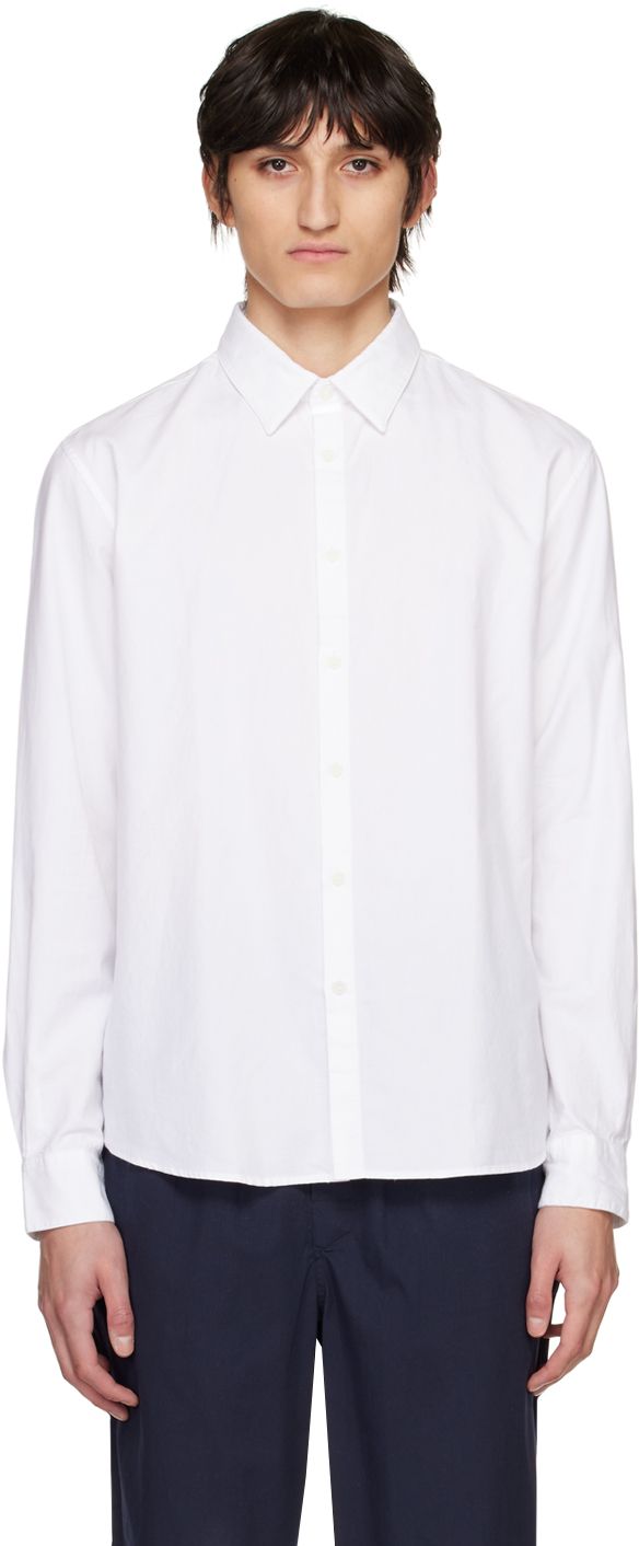 Sunspel White Button Shirt In Whaa6 White6