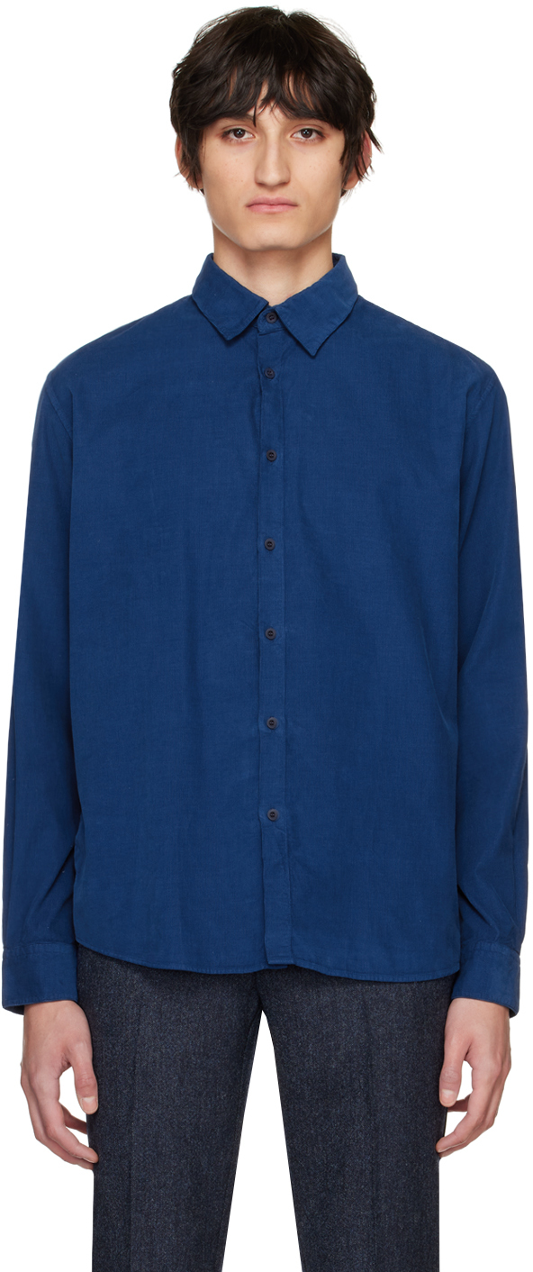 Blue Button Shirt by Sunspel on Sale