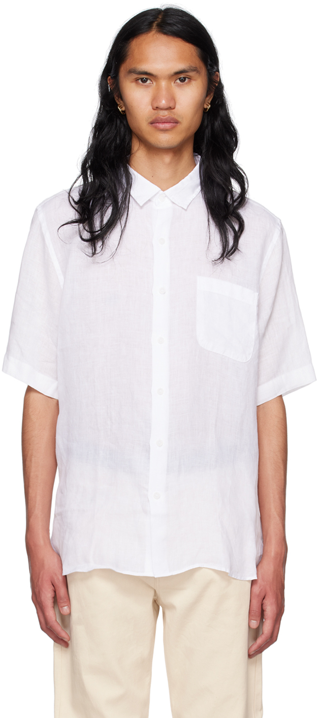 Sunspel White Spread Collar Shirt In White3