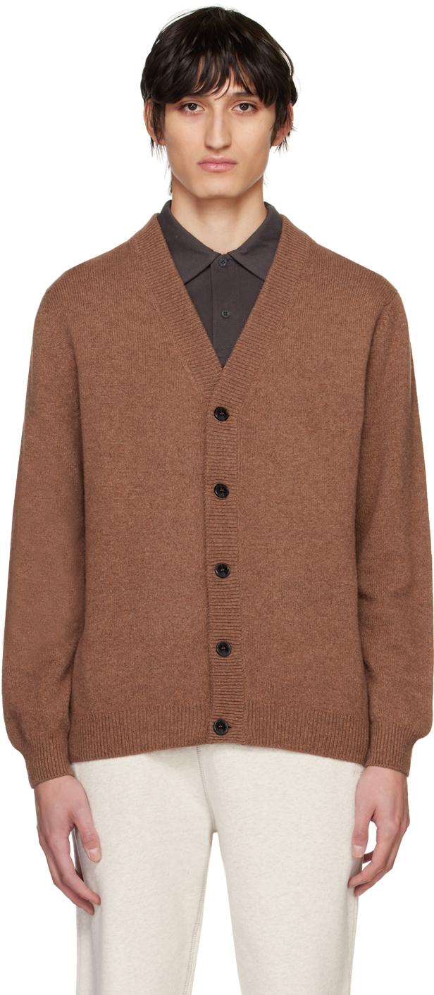 Brown Button Cardigan by Sunspel on Sale