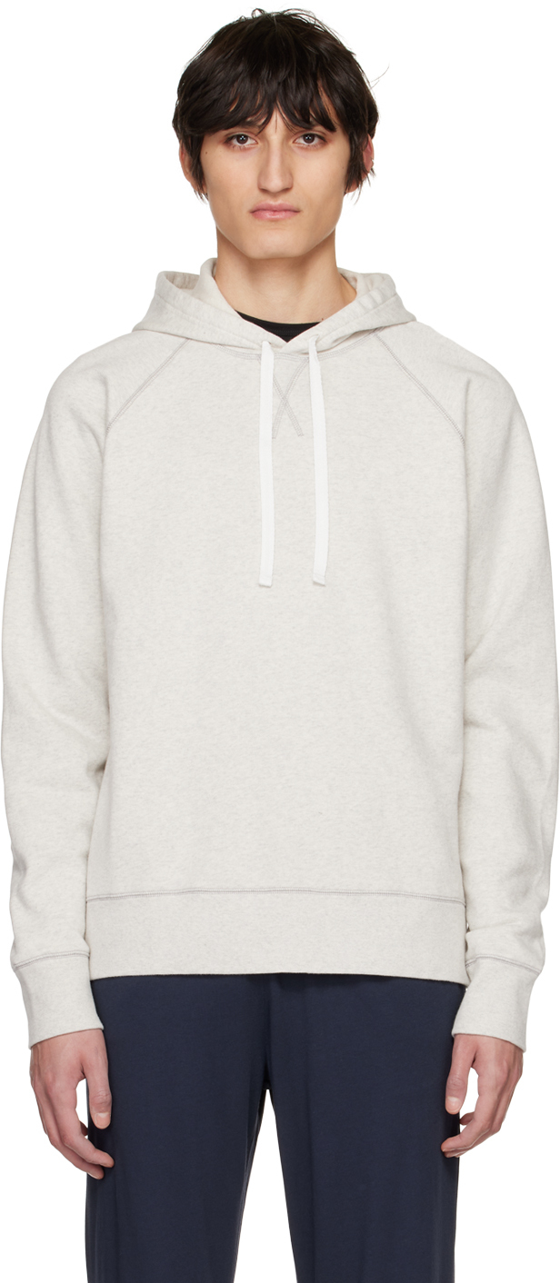 Sunspel Off-white Contrast Stitch Hoodie In Whda Archive White M