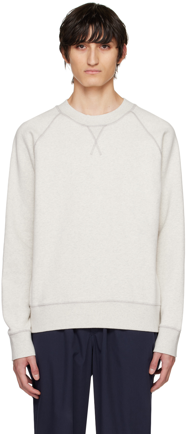 Sunspel Fleece-back Stretch-cotton Sweatshirt In Whda Archive White M