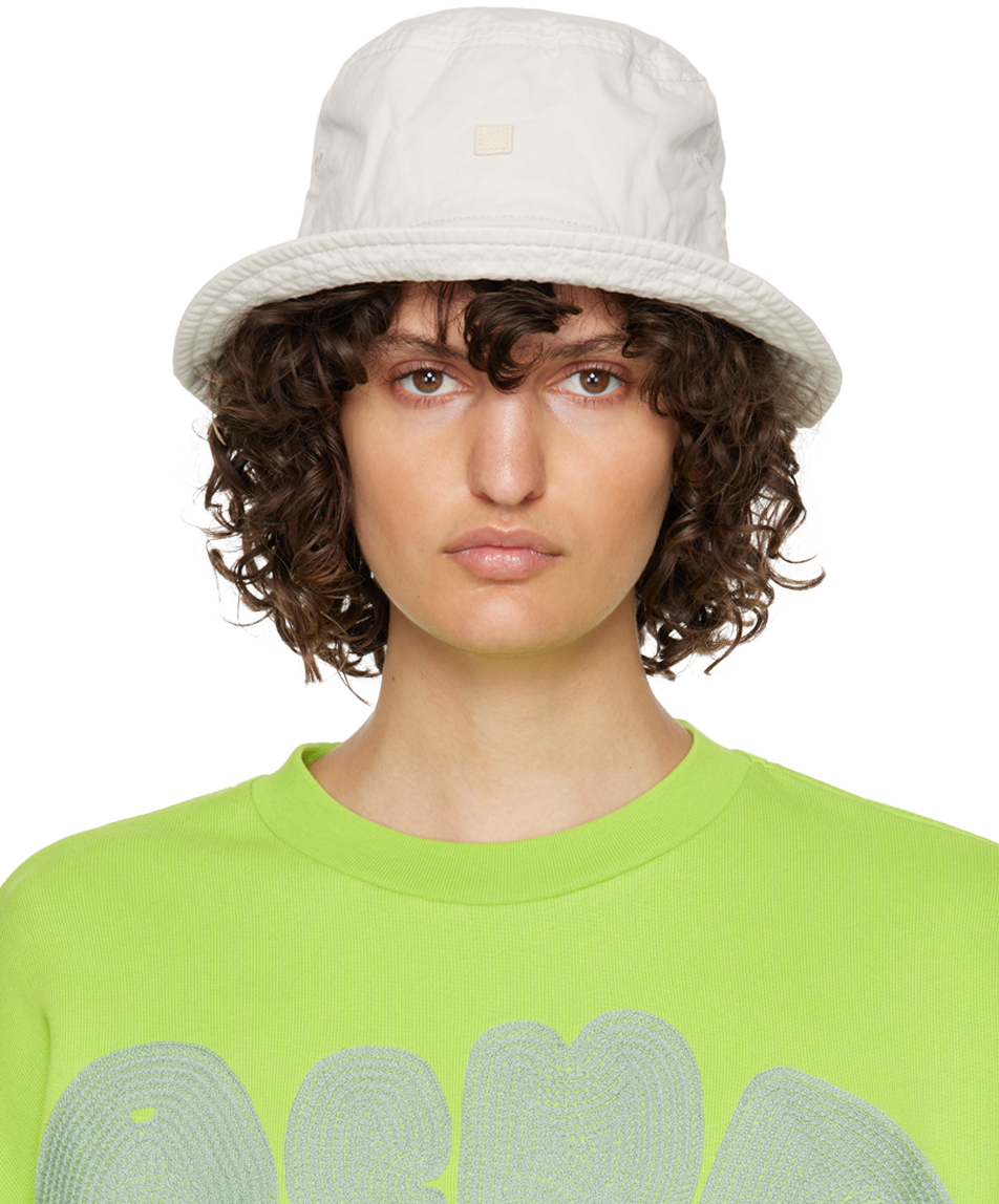 Acne Studios Logo-patch Bucket Hat In Grey