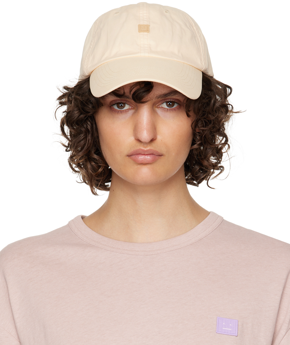 Acne Studios Cunov Fade Face Baseball Cap In Cream Beige