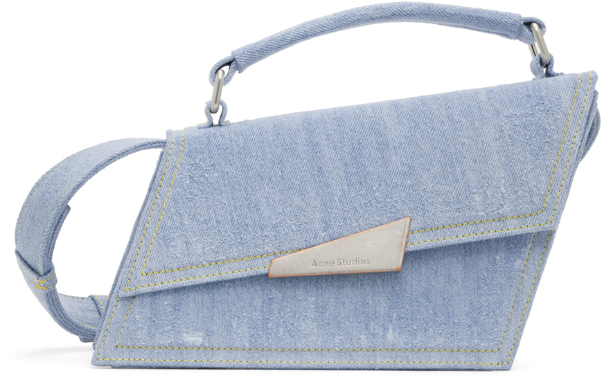 Shop Acne Studios Blue Mini Distortion Bag In Light Blue