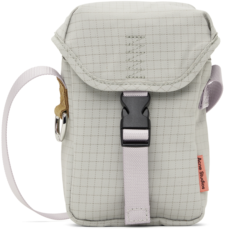 Acne Studios: Gray Mini Ripstop Shoulder Bag | SSENSE UK