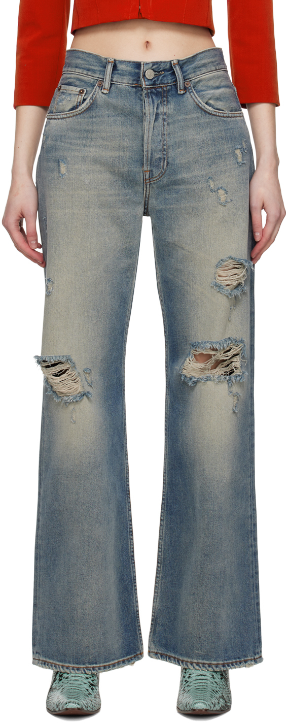 Acne Studios Loose Fit Jeans - 2021 In Mid Blue