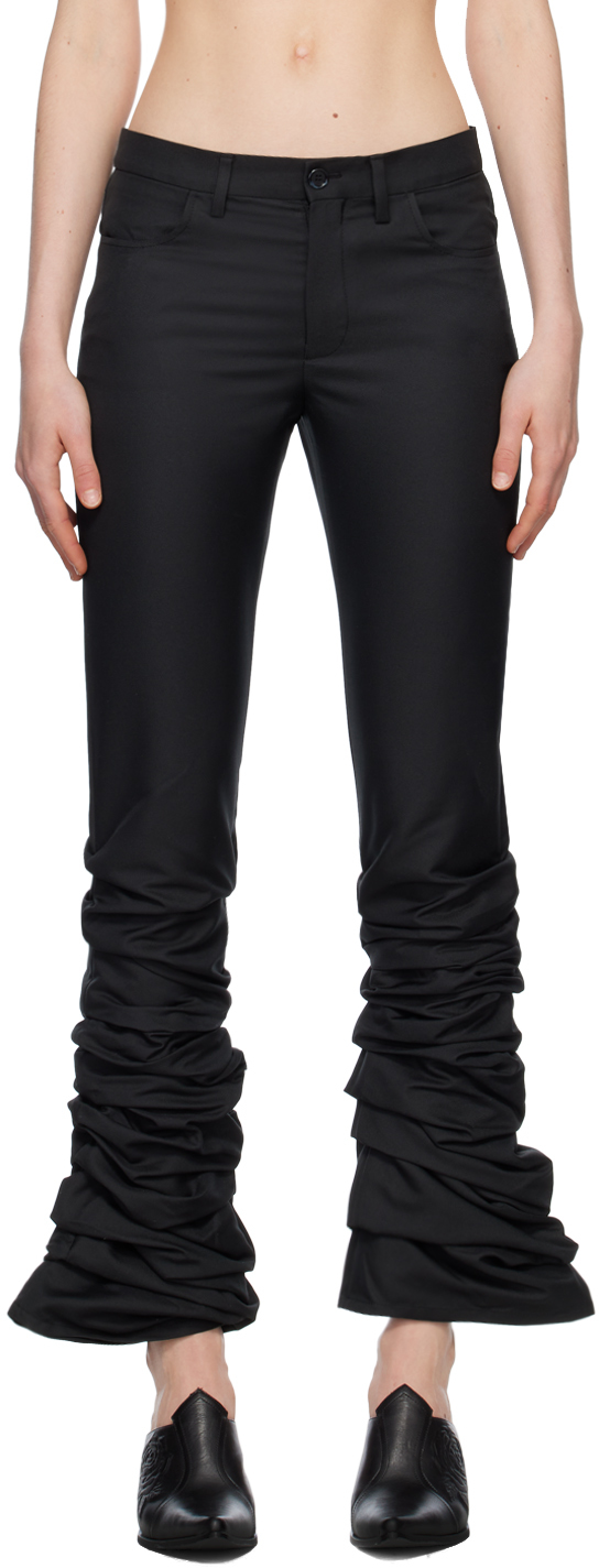 Acne Studios Black Gathered Trousers