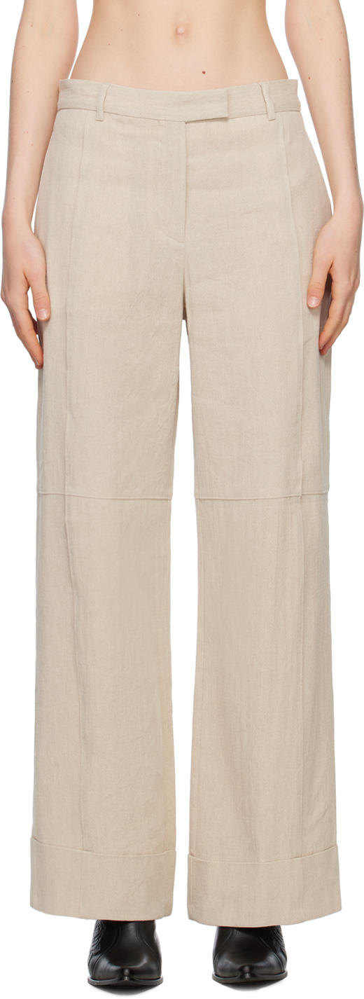 Acne Studios Beige Tailored Trousers In Light Sand