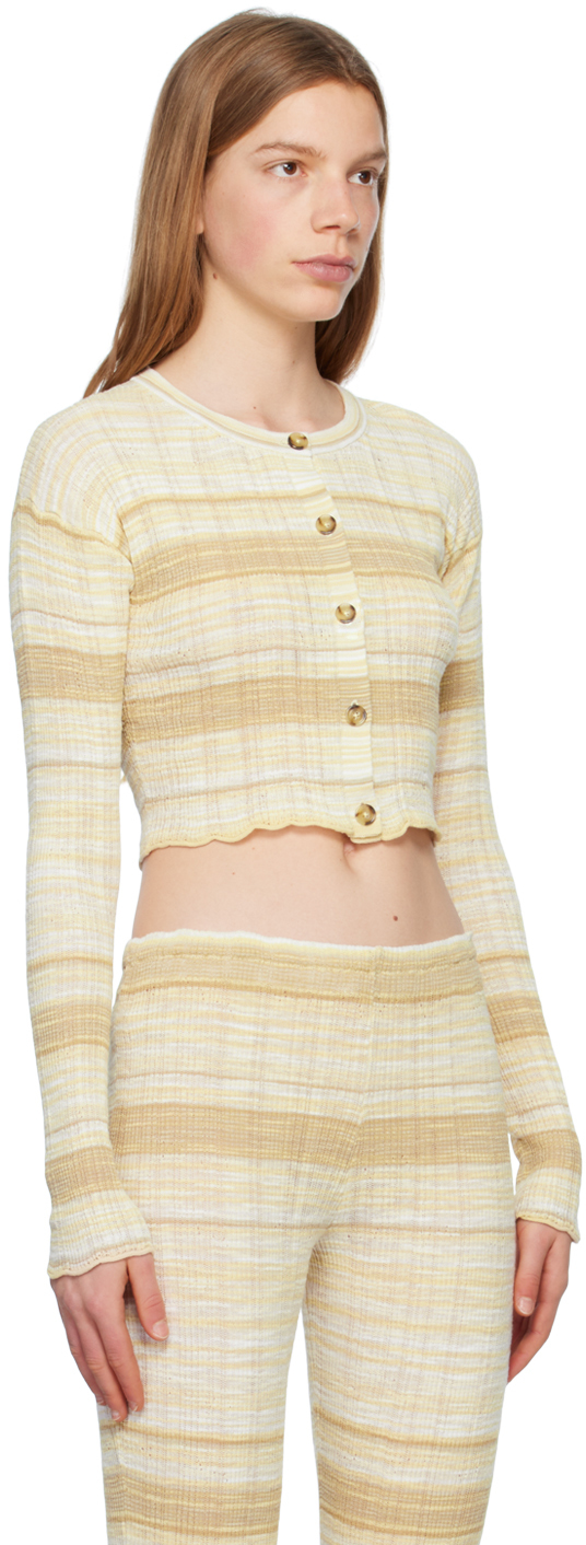 Acne Studios Ssense Exclusive Beige Cardigan In Off White Multi