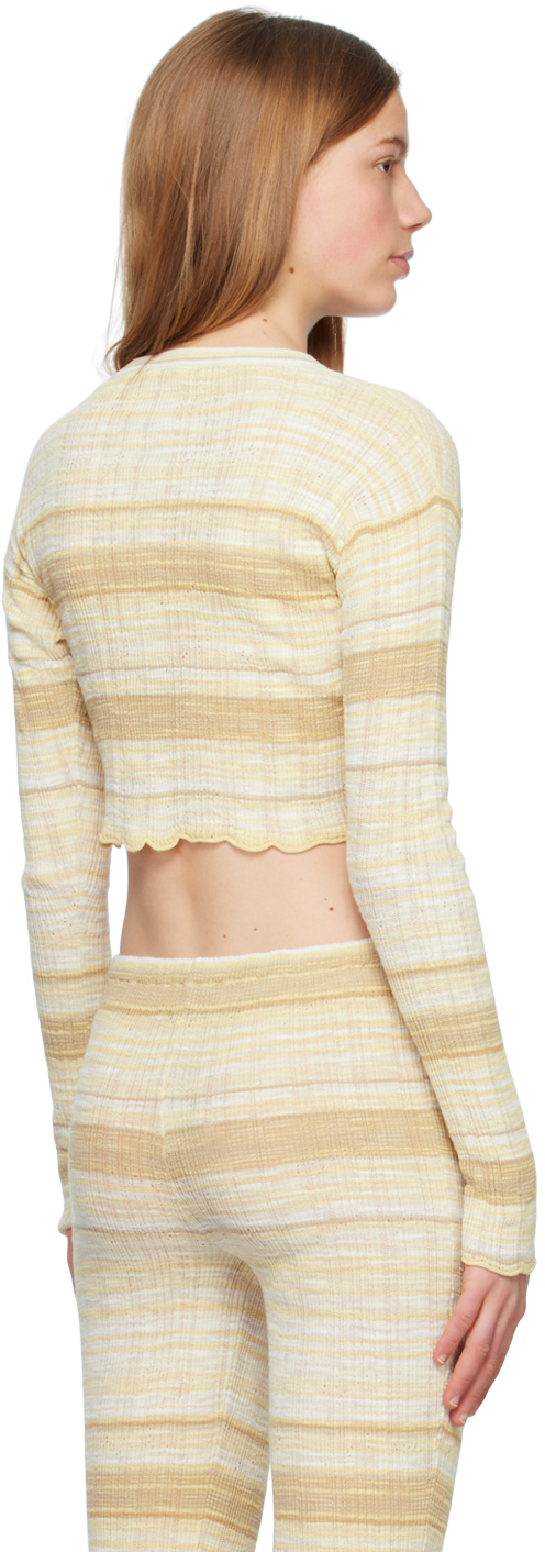Acne Studios Ssense Exclusive Beige Cardigan In Off White Multi