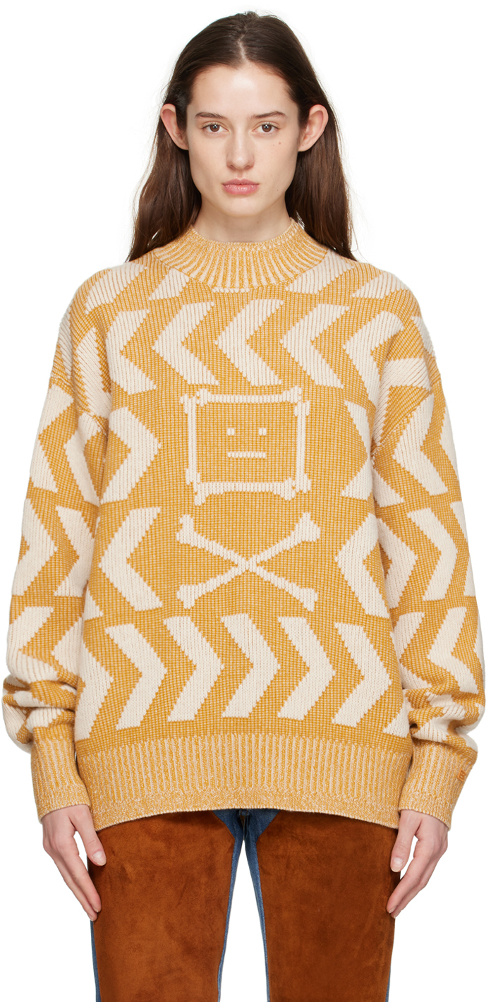 Acne Studios Wool And Cotton Sweater In Yellow