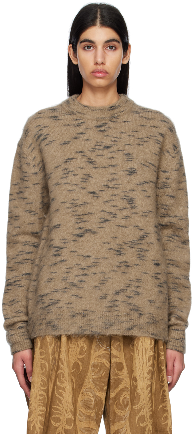 Acne Studios Brown Shag Sweater In Cardinal Brown