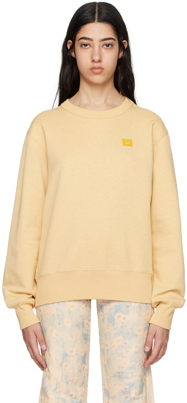 Acne Studios Yellow Crewneck Sweatshirt In Pale Yellow