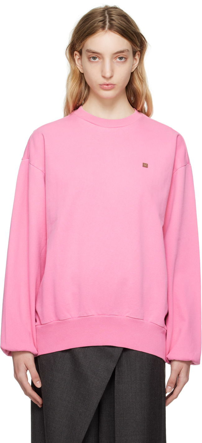 Acne Studios Pink Crewneck Sweatshirt In Bubblegum