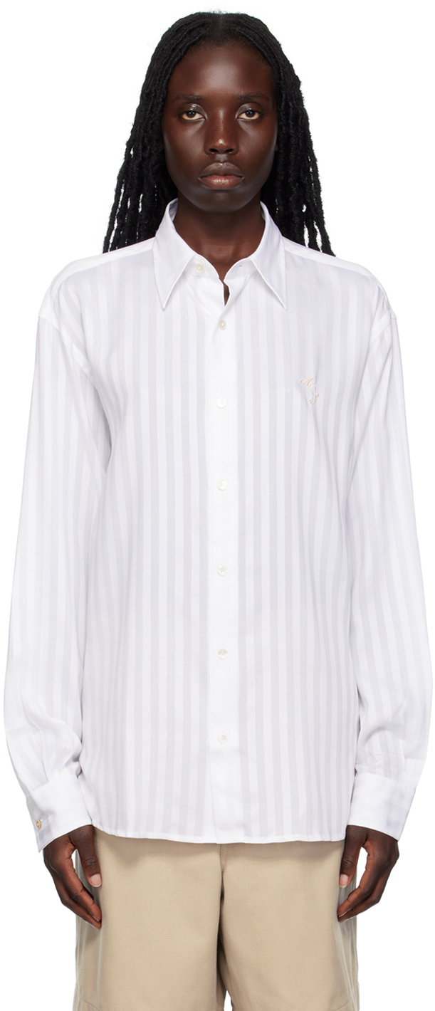 Acne Studios White Striped Shirt | ModeSens
