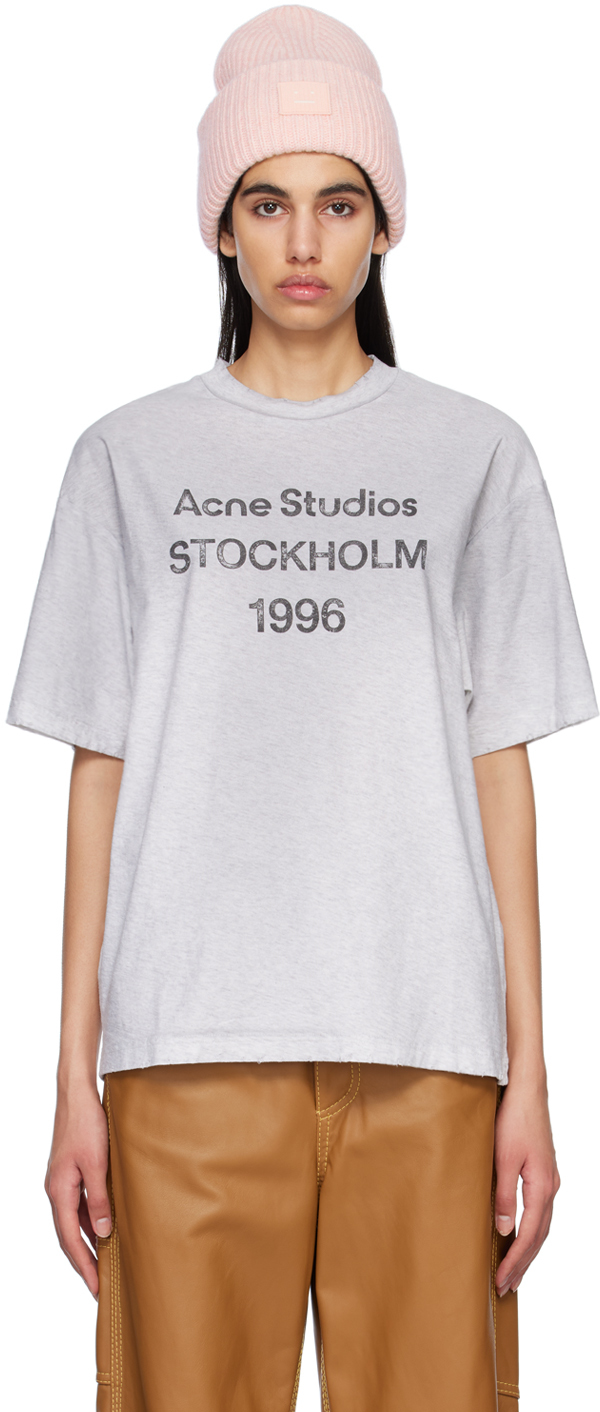 Acne Studios Gray Printed T-Shirt