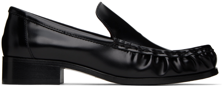 Acne Studios Block-heel Leather Loafers In 900 Black