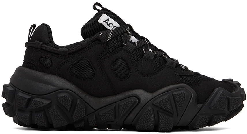 Acne Studios Black Chunky Mesh Sneakers In Black/black