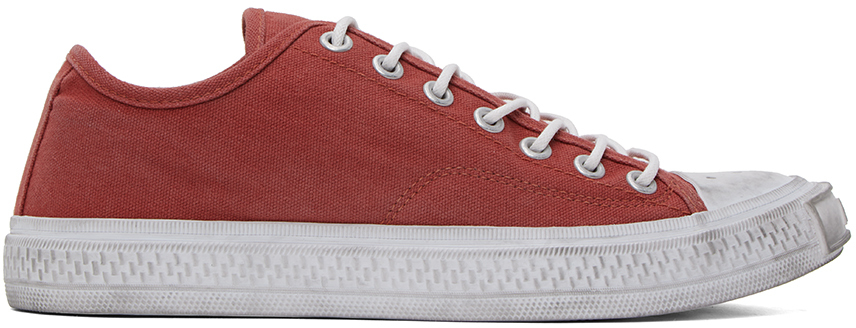Acne Studios Tonal Lace-up Sneakers In Rot