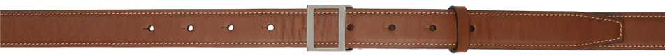 Acne Studios Brown Leather Buckle Belt In 700 Brown