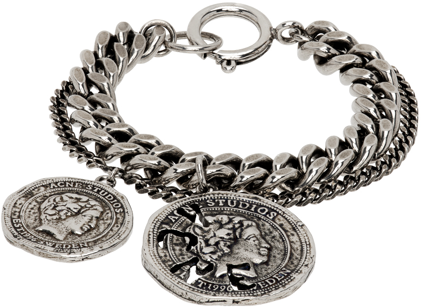 Acne Studios Silver Alis Bracelet In Bwf Antique Silver