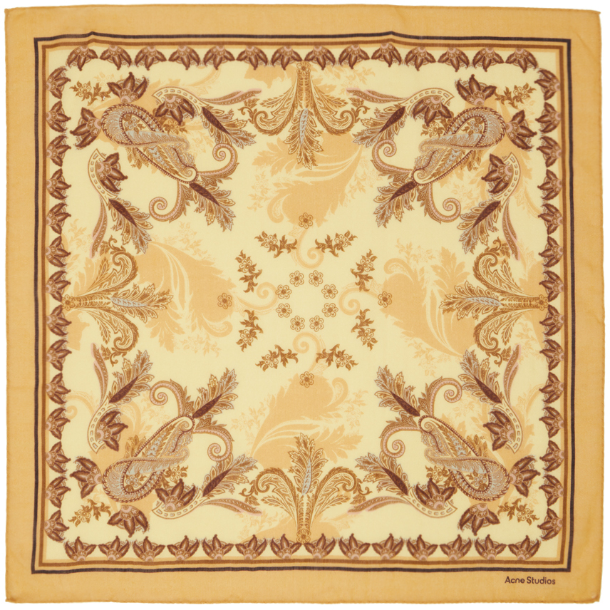 Yellow Printed Scarf by Acne Studios on Sale