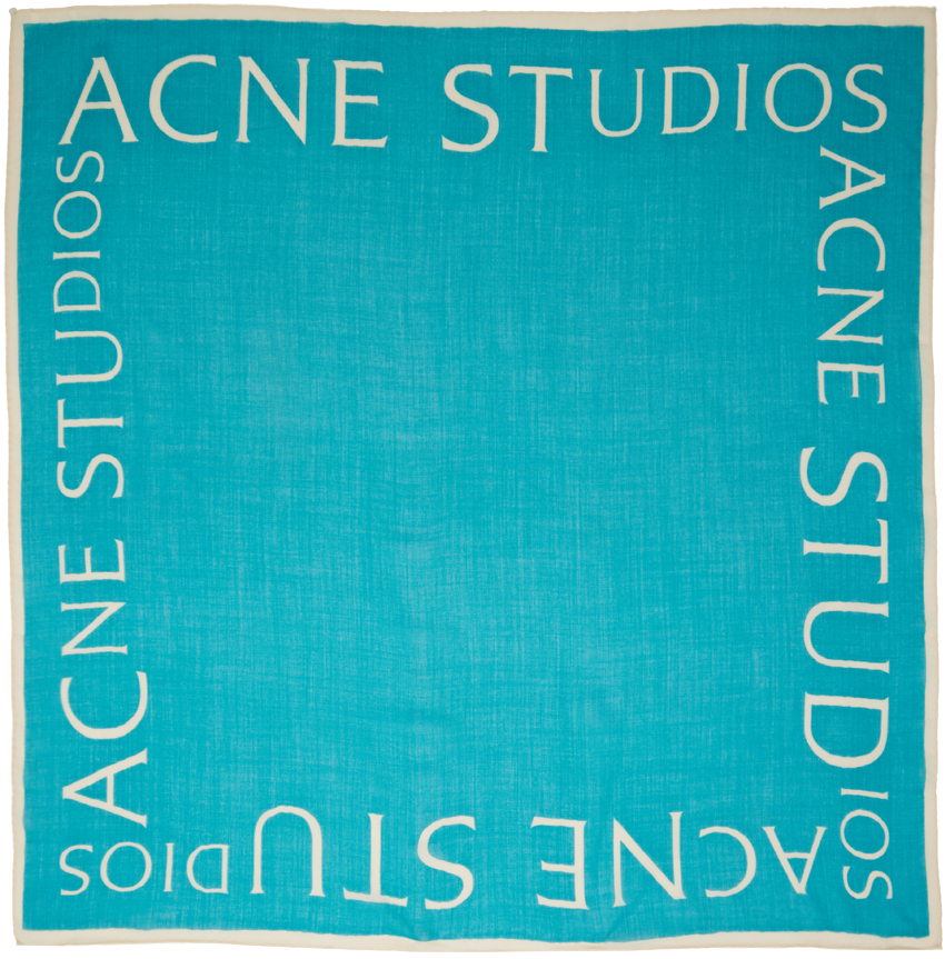 Acne Studios Blue Logo Scarf