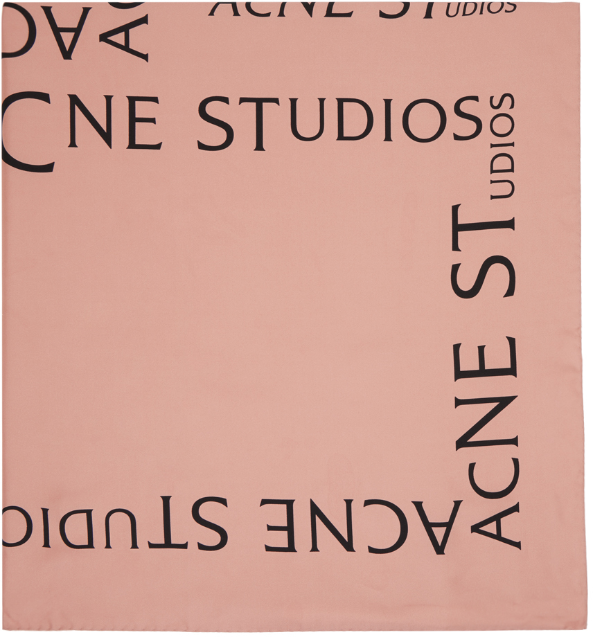 Acne Studios Pink Logo Scarf