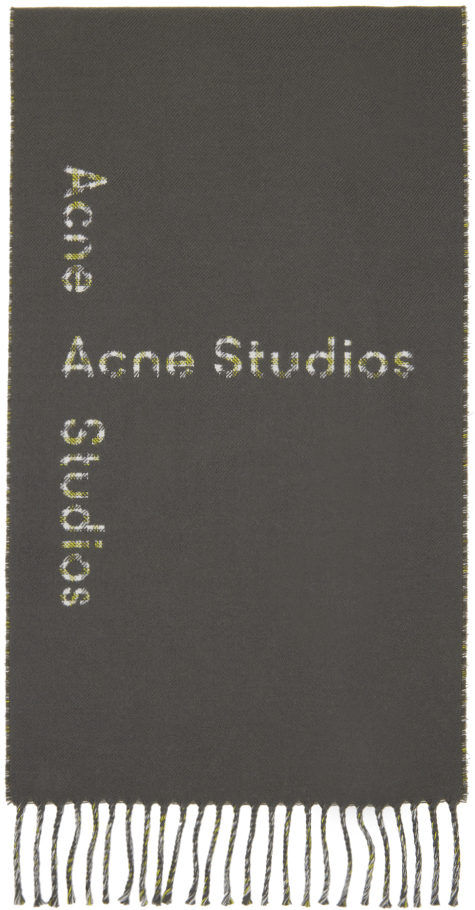 Acne Studios Gray Check Scarf