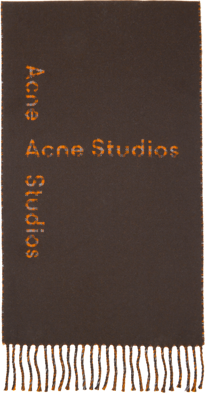 Acne Studios Brown Check Scarf