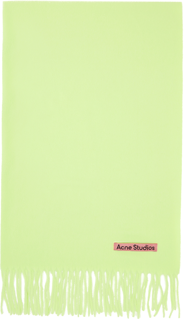 Acne Studios Green Fringe Scarf In Abh Pale Green