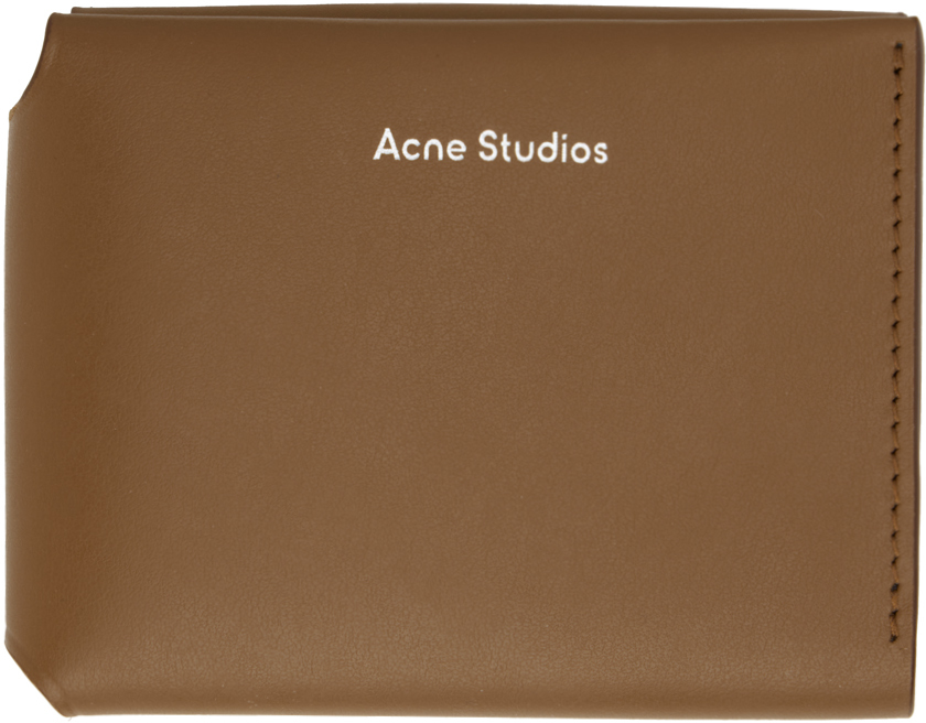 Acne Studios Brown Folded Card Wallet In 640 Camel Brown