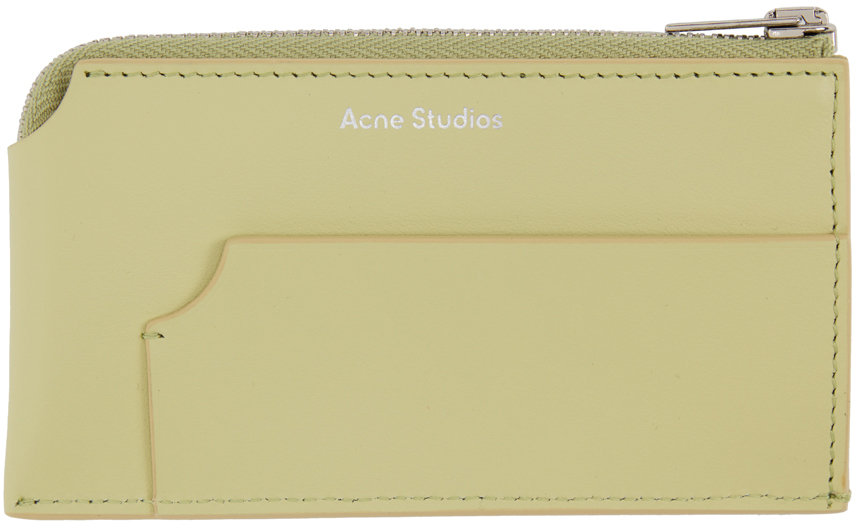 Acne Studios Green Zip Card Wallet In Abb Dusty Green
