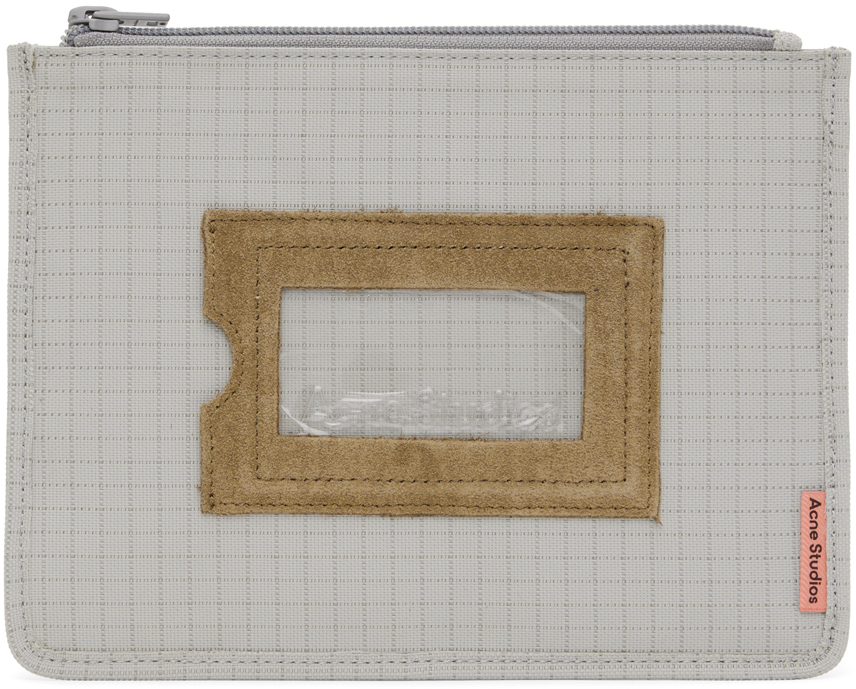 Acne Studios Grey Avand Post Pouch In Ae5 Cold Beige