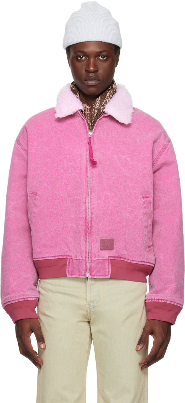 Pink Faded Bomber Jacket Acne Studios on Sale
