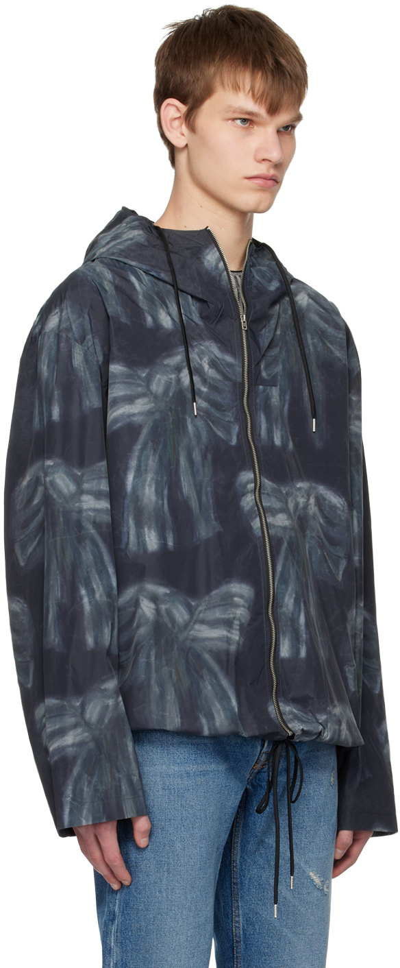 ACNE STUDIOS BLACK & BLUE HOODED JACKET