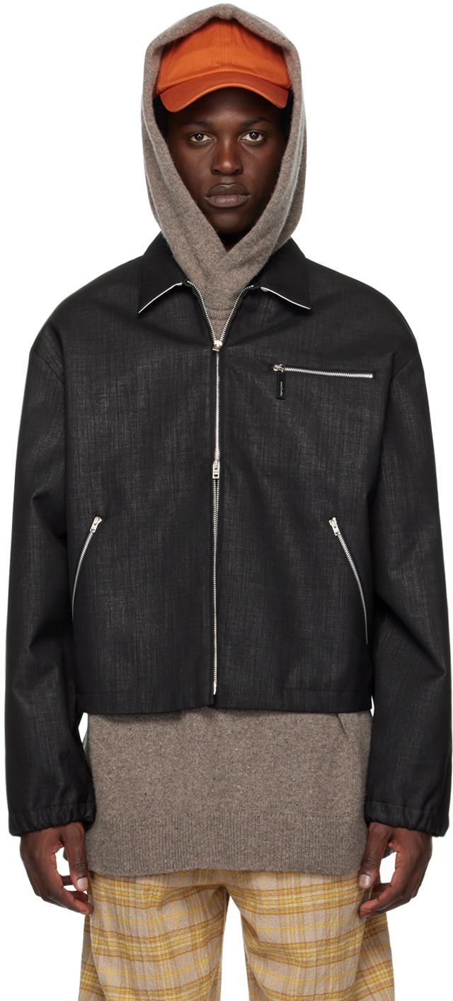 Acne Studios: Black Zip Jacket | SSENSE Canada