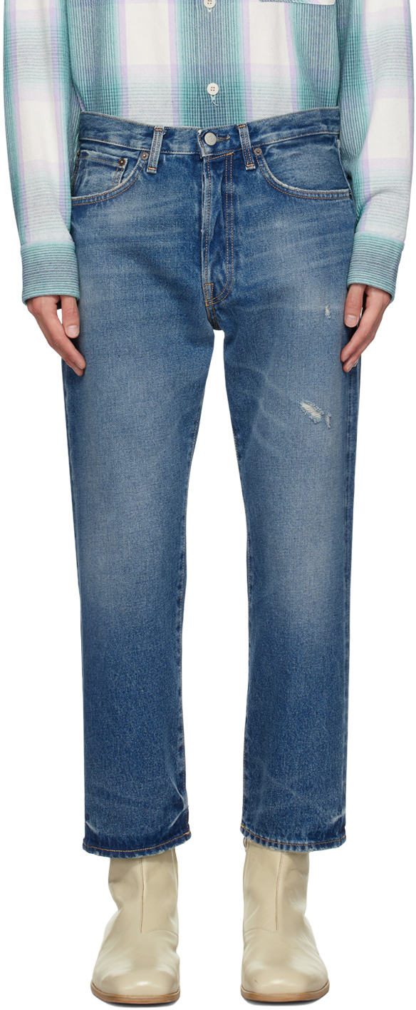 Shop Acne Studios Blue Relaxed-fit Jeans In 863 Mid Blue
