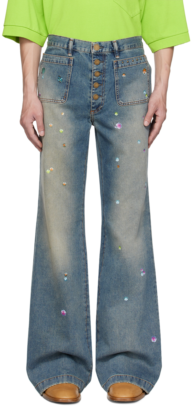 Acne Studios Blue Printed Jeans