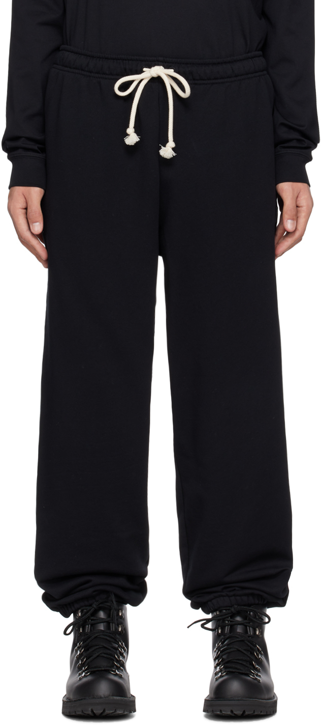 Acne Studios: Black Frack Lounge Pants | SSENSE UK