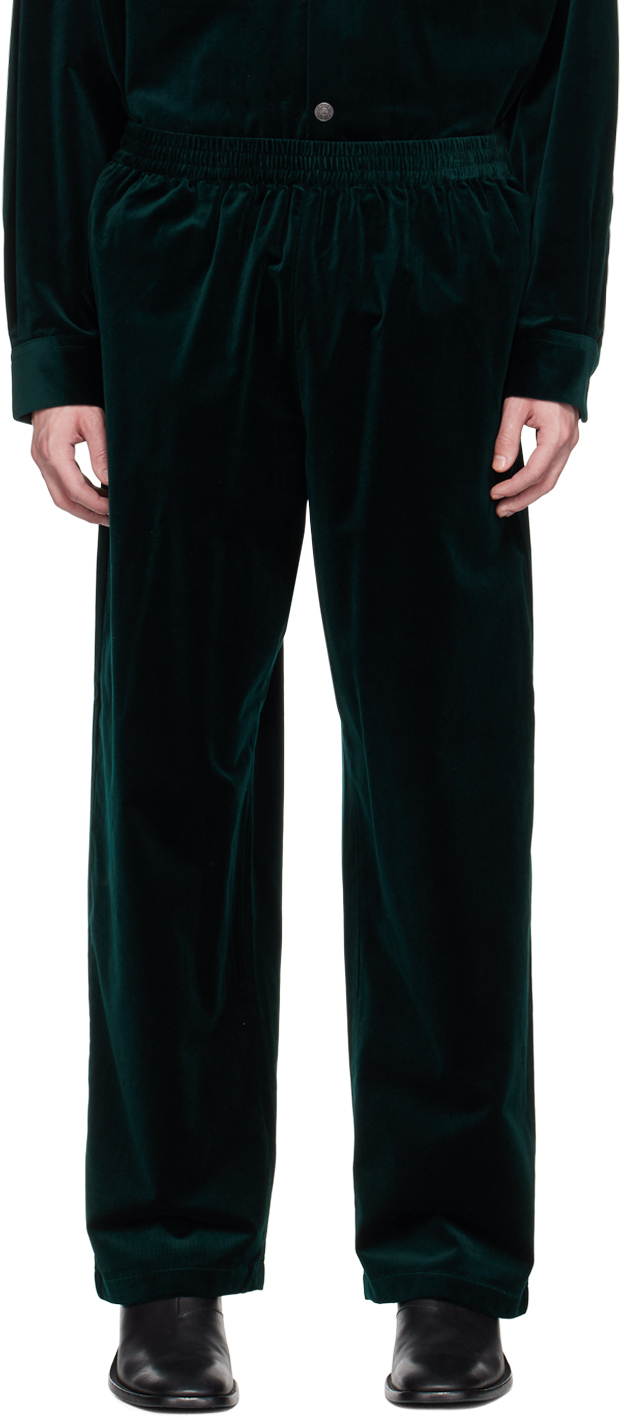 Acne Studios Green Relaxed-fit Trousers In Aax Dark Green