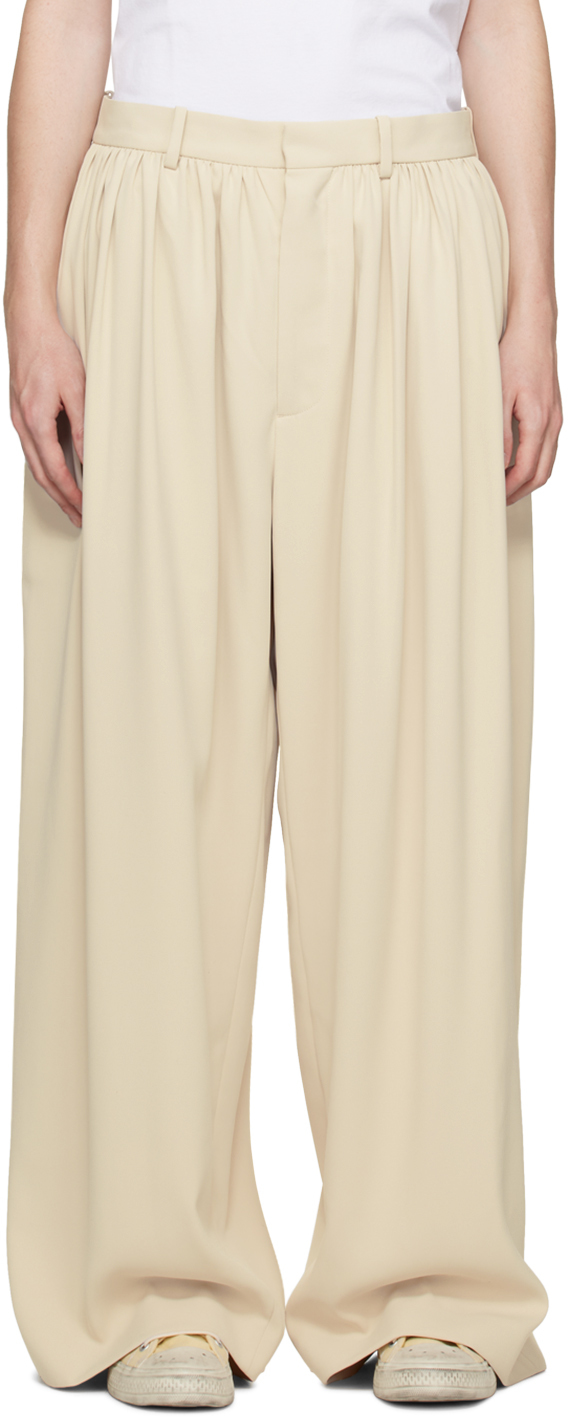 Acne Studios Off-White Gathered Trousers