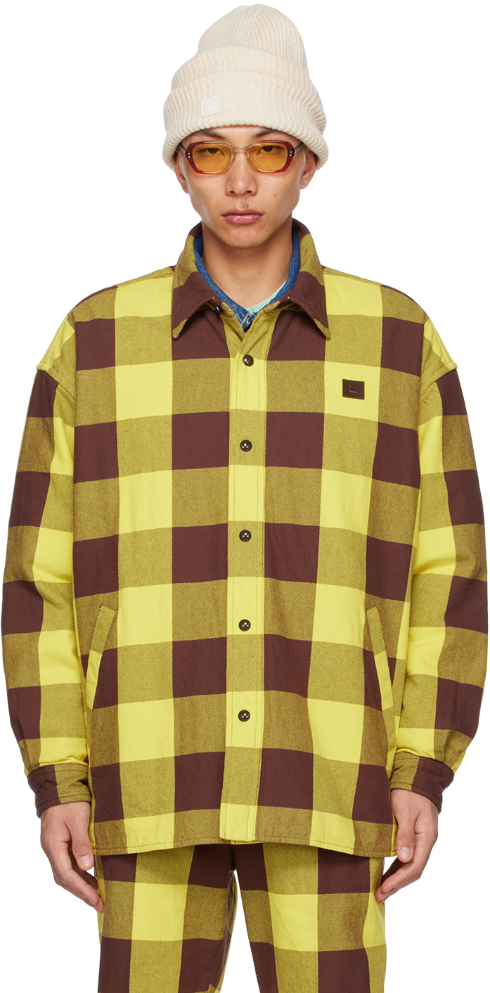 Yellow & Brown Padded Shirt by Acne Studios on Sale