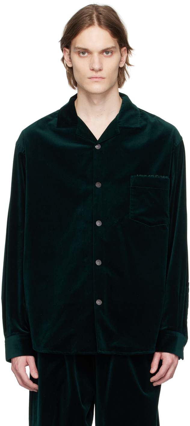 Acne Studios Green Button-up Shirt In Aax Dark Green