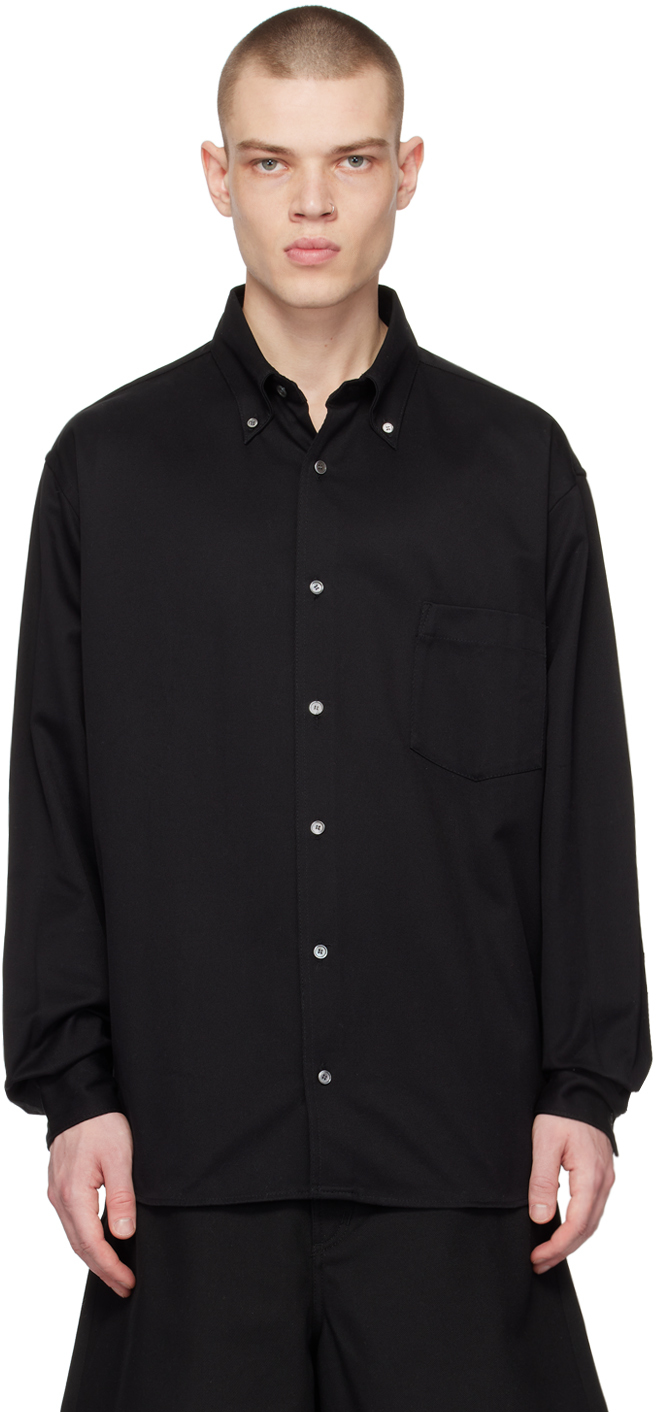 Acne Studios Black Patch Pocket Shirt In 900 Black